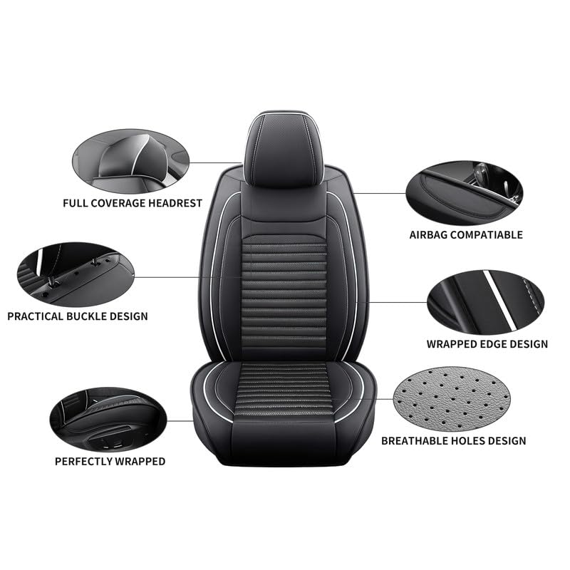 Image of Car Seat Covers Full Set Fit for Chevy Trailblazer 2021-2026, Black&White