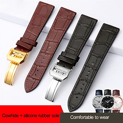 Bracelet cuir alligator pour montre IWC Pilot Portofino en 20mm et 22mm silicone
