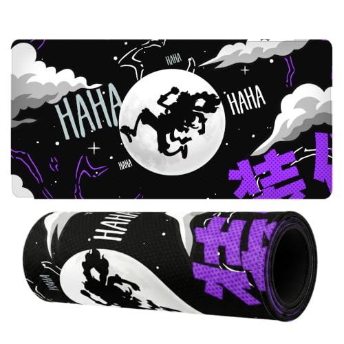 Image of Anime Style Extended Desk Mat 458 x 915 mm| Large Mouse Pad with Stitched Edges | 3mm Thick Desk Pad with Anti-Slip Rubber Base | Smooth Surface for Office, Work & Gaming