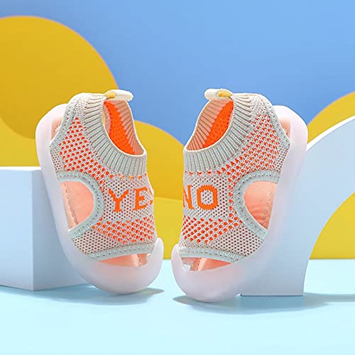 Boys Sandals Mesh Girls Sandals Kids Baby Boys Beach Toddler Infant Soft Breathable Shoes Baby Shoes (Orange, 21)4