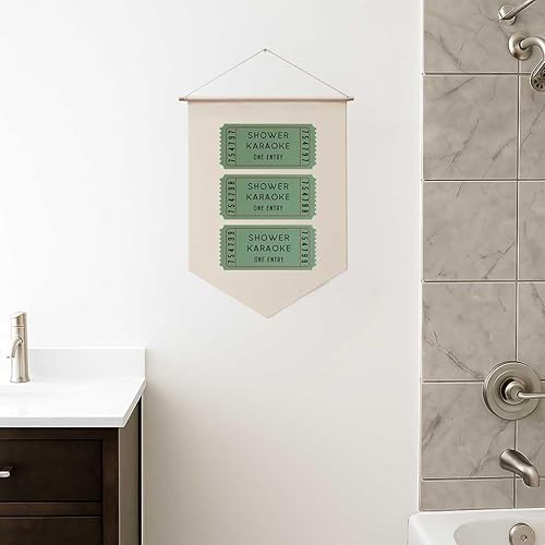 Miniatura 3 de Cartel de boleto de karaoke para ducha, divertido baño, retro, crema, estético, para ducha, canto, divertido colgante de pared, vintage, moderno,