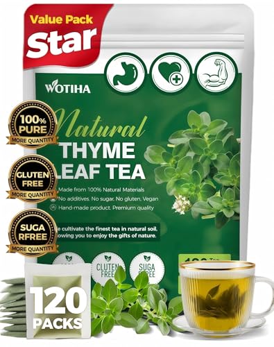 WOTIHA 120 Count Premium Thyme Leaf Tea Bags - 100% Natural & Pur...