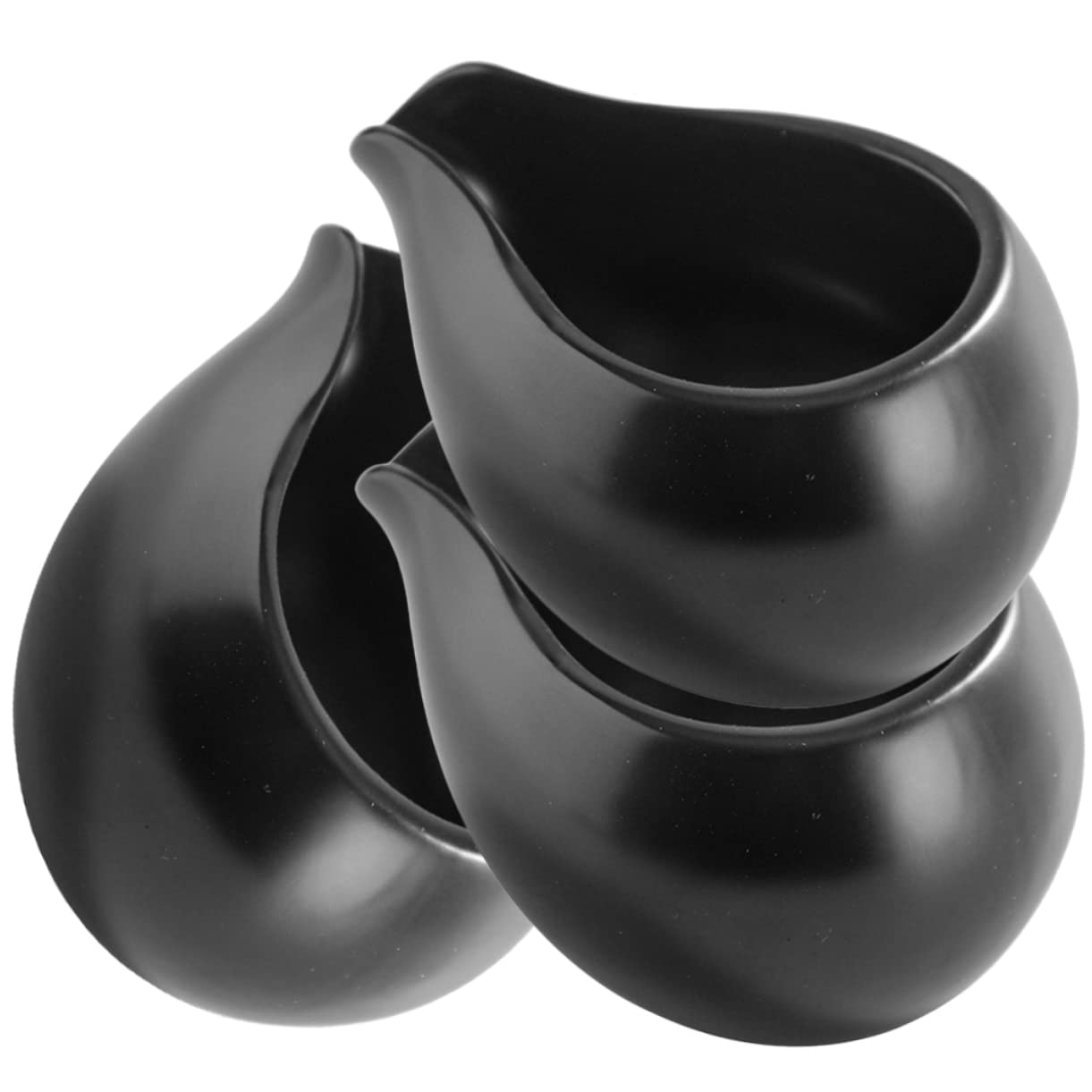 HANABASS 3pcs Jug Small Restaurant Dipping Milk Cup Ceramics Salad Dispenser Sauce Cream for Tiny Gravy Vintage Server Juice Pitcher Cups with Mini Gadget Coffee Broth Supplies Black