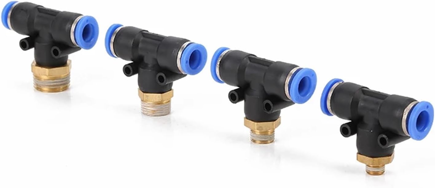 Pneumatic Fittings Threaded Connector PB Air Tube 4/6/8/10/12mm Male Thread 1/8 3/8 1/2 1/4 Quick Coupling Hose Fitting (Color : 8-03)