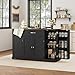 HOSTACK Kitchen Island Cart with Storage, 47'' Kitchen Storage Island on Wheels with 2 Drawers, Rolling Island Table with Adjustable Shelves, Mobile Buffet Sideboard Cabinet for Dining Room, Black