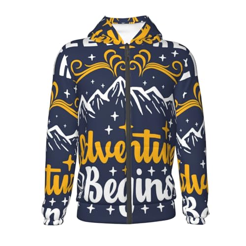 Let The Adventure Begins Kids Pullover Hoodies Boys Zip Up Sweatshirts Girls Athletic Clothes with Pocket2