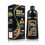 Amiarc Black Hair Dye Shampoo 3 in 1 Natural Herbal Hair Color Shampoo for Women Men Instant Hair Dy