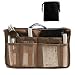 Nylon Handbag Insert Comestic Gadget Purse Organizer (Brown)