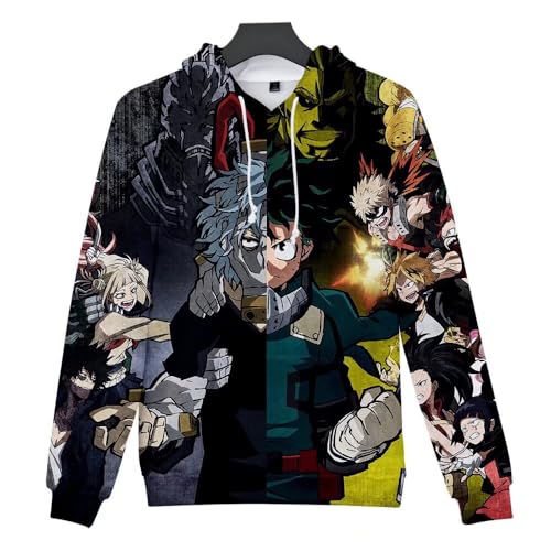 CHLOBLOM Boku No Hero Fleece Hoodie Novelty Hooded Pullover Sweatshirt for Adult3
