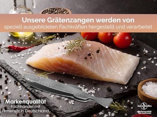Foto von Grätenzange Grätenpinzette Fischpinzette Spülmaschinenfest Küchenpinzette Pinzette für die Küche zur Grätenentfernung als Grätenentferner