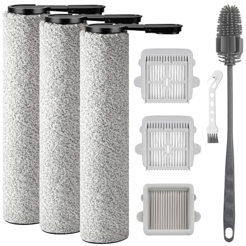 Image of F25 Brush Rollers and HEPA Filter for Roborock F25 /F25 ACE /F25 ALT /F25 LT /F25 RT /F25 GT Cordless Wet Dry Vacuum Cleaner, 3 Brush Rollers, 3 HEPA Filters, 1 Water Tank Brush, 1 Cleaning Brush