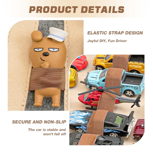 Image of HASTHIP Mini Car Model Pull-Back Car Toy Organizer with 40pcs Stretchy Storage Strap, Wall-Hanging Storage Holder for Mini Collectible Cars, Display Holder for Kids Car Collections