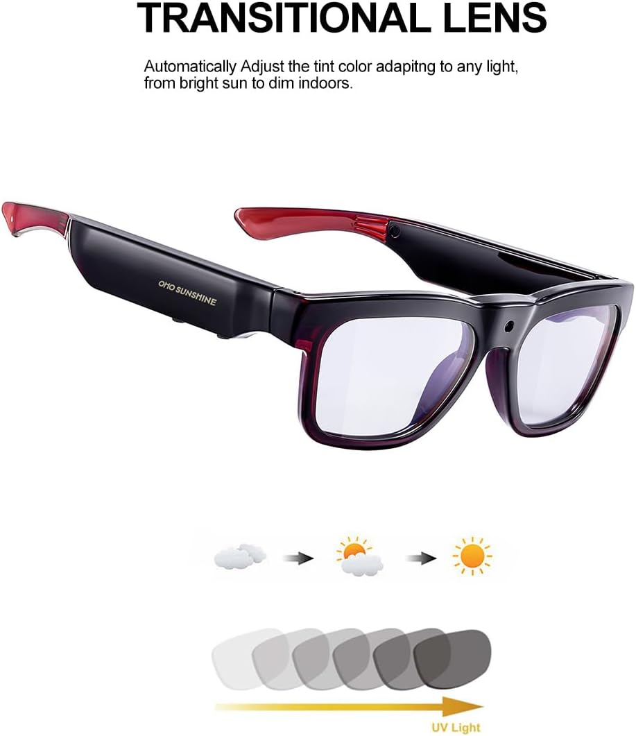 OhO sunshine 4K Ultra-Lightweight Smart Glasses, AI Chat & Real-Time Translation, OHO App Supported, Record-While-Charging,