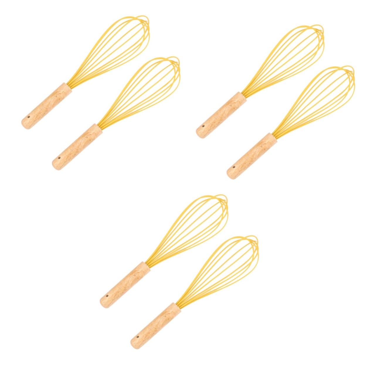 DECHOUS 6pcs Silicone Beater Manual Whisk Comfortable Grip Hand Mixer Baking Tool for Effortless Mixing and Stirring Dishwasher Safe Kitchen Essential