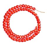 JOE FOREMAN 6mm Orange Coral Semi Precious Stone Coin Loose Beads for Jewelry Making DIY Handmade Craft Supplies 15' Dyed Color