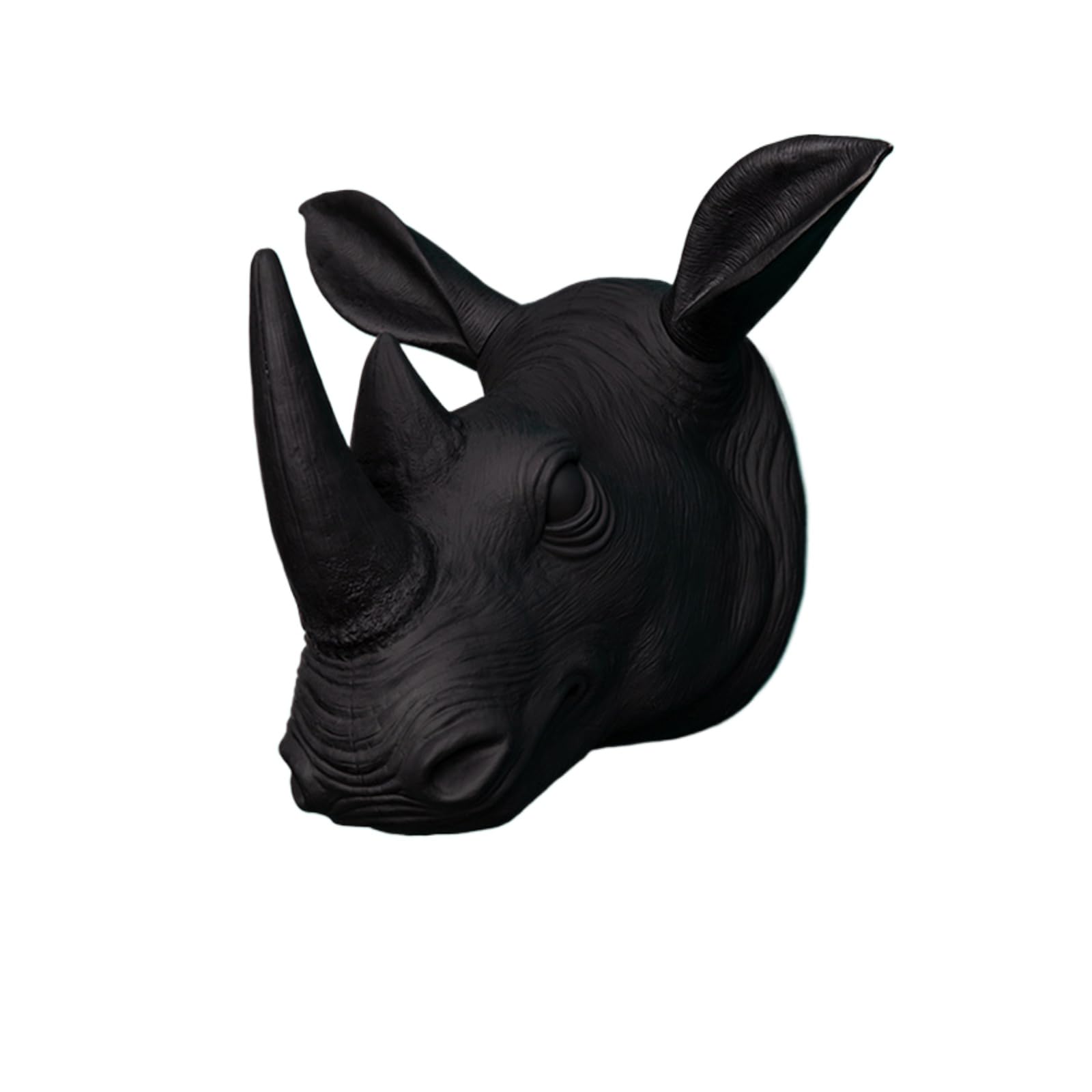 YXCQHZM Rhino Animal Wall Mounted Head Sculpture Rhino Wall Art Decor Bust Faux Taxidermy Animal Head Wall Decor (A,47cm)