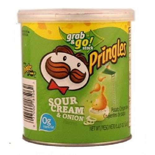 Pringles sour Cream and onion potato crisps - cardboard canister 1.41oz (037000185062)