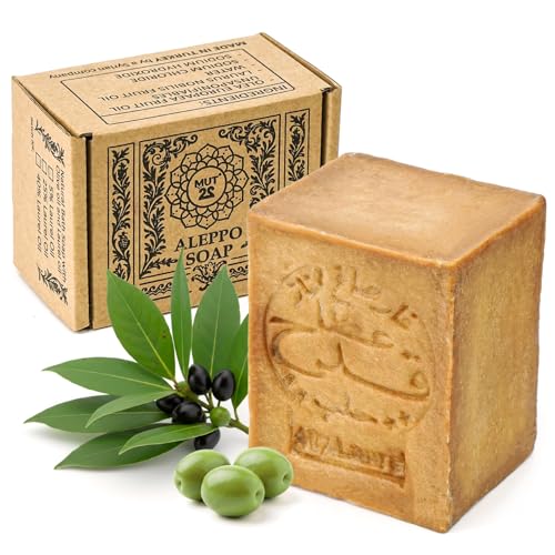MUT22 Jabón de Alepo 60% Oliva y 40% Laurel - Para Piel Grasa o con Imperfecciones - Limpieza Purificante Profunda Natural y Artesanal