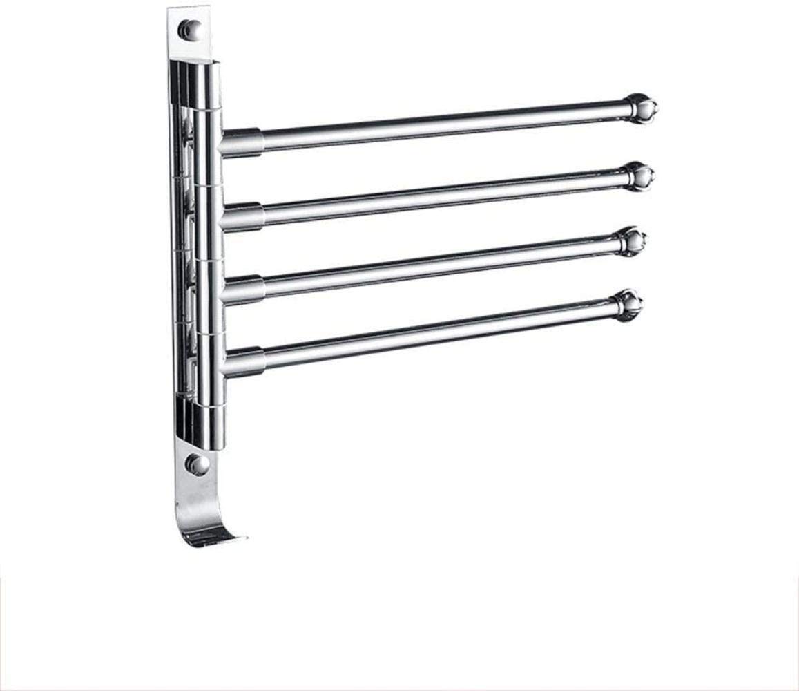 Porte-serviettes rotatif en acier inoxydable pour salle de bain à tiges multiples