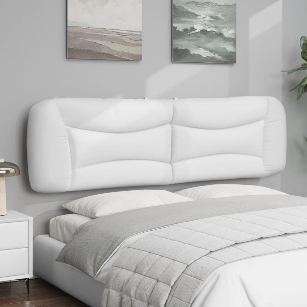 Coussin de tête de lit Blanc 180 cm Similicuir,Armoire De Tête De Lit,Tête De Lit pour Adulte,Meuble De Chambre À Coucher