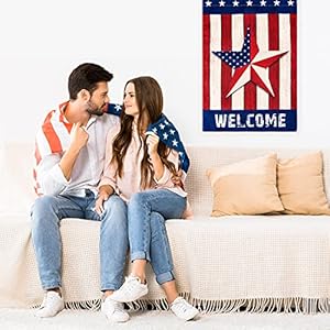 Whaline 4th of July Patriotic Garden Flag 13 x 18.9 In American Double-Sided Burlap Outdoor Flag Stripe and Star Yard Flag with Windproof Clip for Independence Day Memorial Day Home Farmhouse Whaline 4th of July Patriotic Garden Flag 13 x 189 In American Double Sided Burlap Outdoor Flag Stripe and Star Yard Flag with Windproof Clip for Independence Day Memorial Day Home Farmhouse