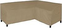 Vista 11 de Easy-Going Funda de sofá modular en forma de L para patio, funda impermeable para exteriores, funda resistente para muebles de jardín con marrón