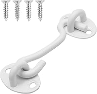 Vista 8 de Pestillo de bloqueo de puerta de 6 pulgadas, paquete de 2 cierres de puerta de granero, ganchos de cabina de acero inoxidable sólido grueso