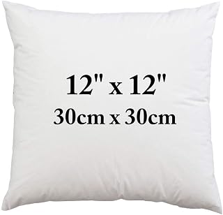 Casa D'Or 12" x 12" (30cm x 30cm) Hypoallergenic Cushion Inner Pads, Pillow Insert Sham, Inners, Insert Fillers, Stuffer Hollow Fiber Cushion Pads - Pack of 1