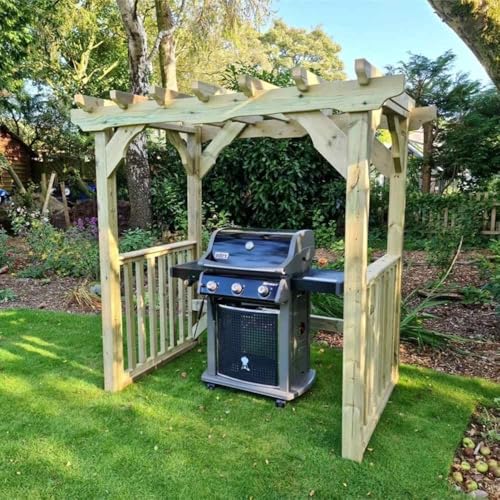 Churnet Valley Lilly BBQ Hut - Timber - L125 x W180 x H200 cm - Minimal Assembly Required