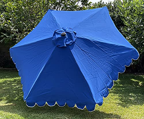 Bellrino Decor Replacement Scalloped Edge Umbrella Canopy For 9Ft 6 Ribs (Canopy Only) C002 (Royal Blue) #TOP1