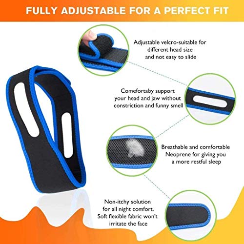 Snoring Solution,Anti Snoring Chin Strap Anti Snoring Devices Effective Stop Snoring Chin Strap for Women Men Adjustable Snore Reduction Snore Stopper Chin Straps Advanced Sleep Aids for Better Sleep