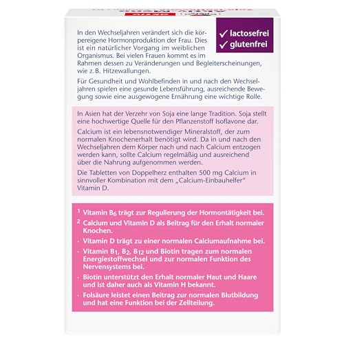 Doppelherz Aktiv-Meno - Für die Frau in den Wechseljahren - Mit pflanzlichen Soja-Isoflavonen, Calcium und Vitamin D3-30 Tabletten
