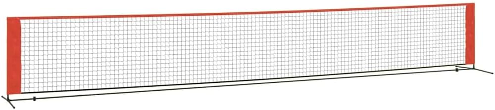 vidaXL Portable Tennis Net - Black and Red - Made of Polyester and Steel - Suitable for Indoor and Outdoor - Easy to Assemble and Transport.