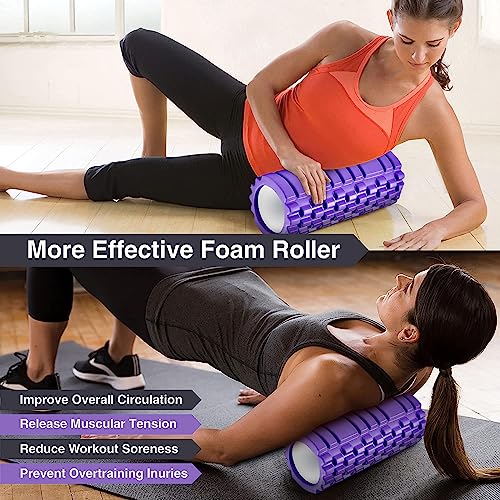 Massage Foam Roller,Eva Yoga Roller For Deep Tissue Muscle Massage Stick,Massage Trigger Point Foam Roller,Fitness Roller,Relaxation Roller, Purple #TOP6
