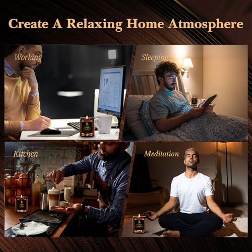 Teakwood & Mahogany Candles, Teakwood Mahogany Scented Candle, Natural Soy Candles for Home Scented, Long Lasting with 50 Hour Burn Time, Gifts for Men Women - Thumbnail 7
