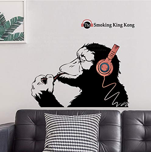 Amoda Music Monkey Wall Decor Stickers The Smoking King Kong Cool Animals Gorilla Wall Art Murals For Living Room Teen Bedroom #TOP6
