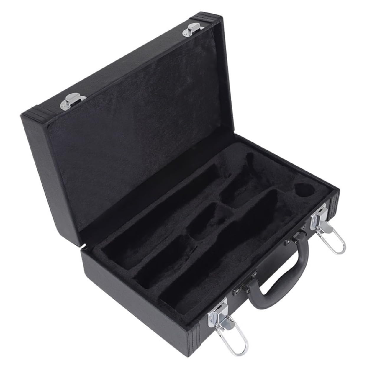 Yardwe Hard Shell Clarinet Case with Padded Lining Durable Leather Clarinet Carrying Box for Instrument Protection Lightweight Design with Comfortable Grip for Easy Transport
