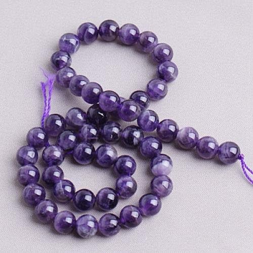Amethyst Round Gemstone Loose Beads Strand 8mm / 15 Inch