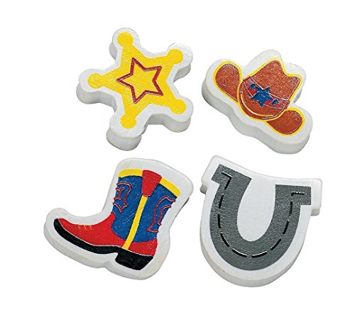 Fun Express Western Mini Erasers (3 Dozen)