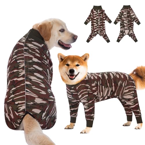 Image of Recovery Suit for Large Medium Dogs After Surgery, Soft Breathable Anti Licking Dog Onesie E-Collar & Cone Alternative, Pet Bodysuit for Preventing Hair Loss Full Cover Wound(2XL, Camouflage)