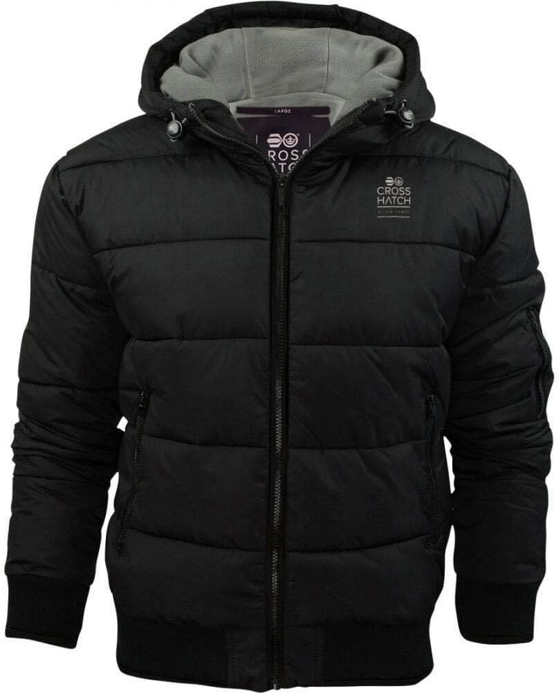Mens Althorpe’ Quilted Padded Hood Jacket Fleece Lined Winter Coat.
