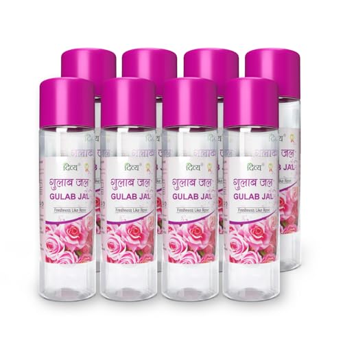 Image of Patanjali Divya Gulab Jal, Rose Water for Skin Care, Facial Toner, Hydrating Rose Essence 120ml (Pack of 8)