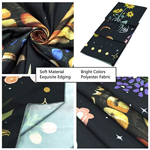 Aipon Tapeçaria de flor e lua borboleta amarela planta floral botânica tapeçaria boho para quarto ta