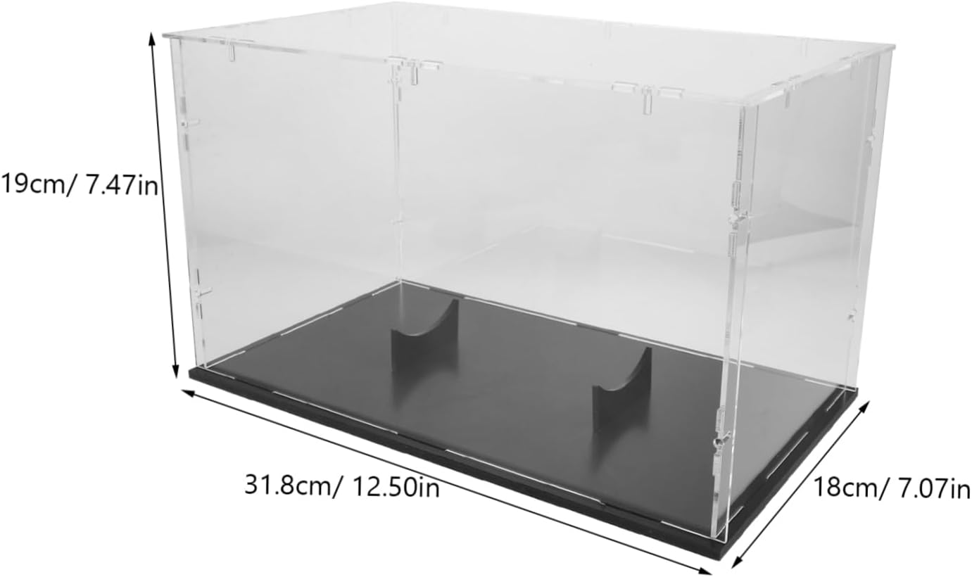 Ciieeo Acrylic Rugby Ball Display Case Transparent Multi-use Showcase with Stable Base for Home and Office Storage Quick Access to Memorabilia