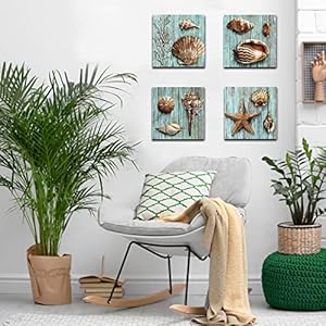 Rusticseashellwallartbeachdecorcoastaltealblueconchshellcanvasprintsfarmhouseoceanwalldecornauticalbeachystarfishpictureslivingroombathroombedroomhomedecorations12x124pcs Urban Country Home Decor Rustic seashell wall art beach decor coastal teal blue conch shell canvas prints farmhouse ocean wall decor nautical beachy starfish pictures living room bathroom bedroom home decorations 12×12 4 pcs urban country home decor