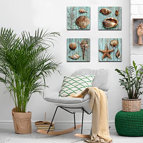 Rusticseashellwallartbeachdecorcoastaltealblueconchshellcanvasprintsfarmhouseoceanwalldecornauticalbeachystarfishpictureslivingroombathroombedroomhomedecorations12x124pcs Urban Country Home Decor Rustic seashell wall art beach decor coastal teal blue conch shell canvas prints farmhouse ocean wall decor nautical beachy starfish pictures living room bathroom bedroom home decorations 12×12 4 pcs urban country home decor