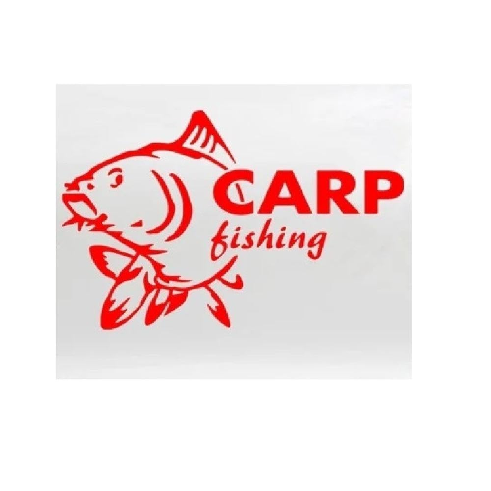 Carp Fishing Waterproof Styling Car Sticker Automobiles Exterior Accessories Vinyl Decals(Red,20cm x 13.5cm)