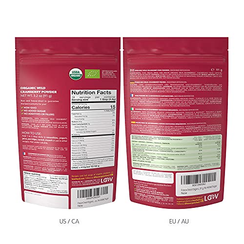 Loov Bundle | 1 Organic Wild Blueberry Powder And 1 Organic Wild Cranberry Powder | No Added Sugar | Freeze Dried Berries From Northern Europe | 3.2Oz Packs #TOP2