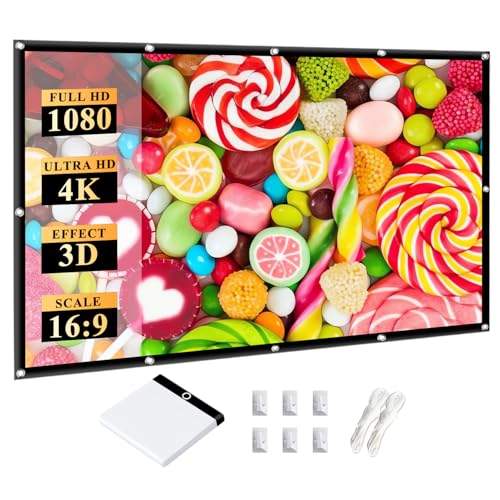 Image of Outdoor Portable Projection Screen 150 Inch: 16:9 Foldable Anti-Crease Support Double-Sided Projection for Home Theater