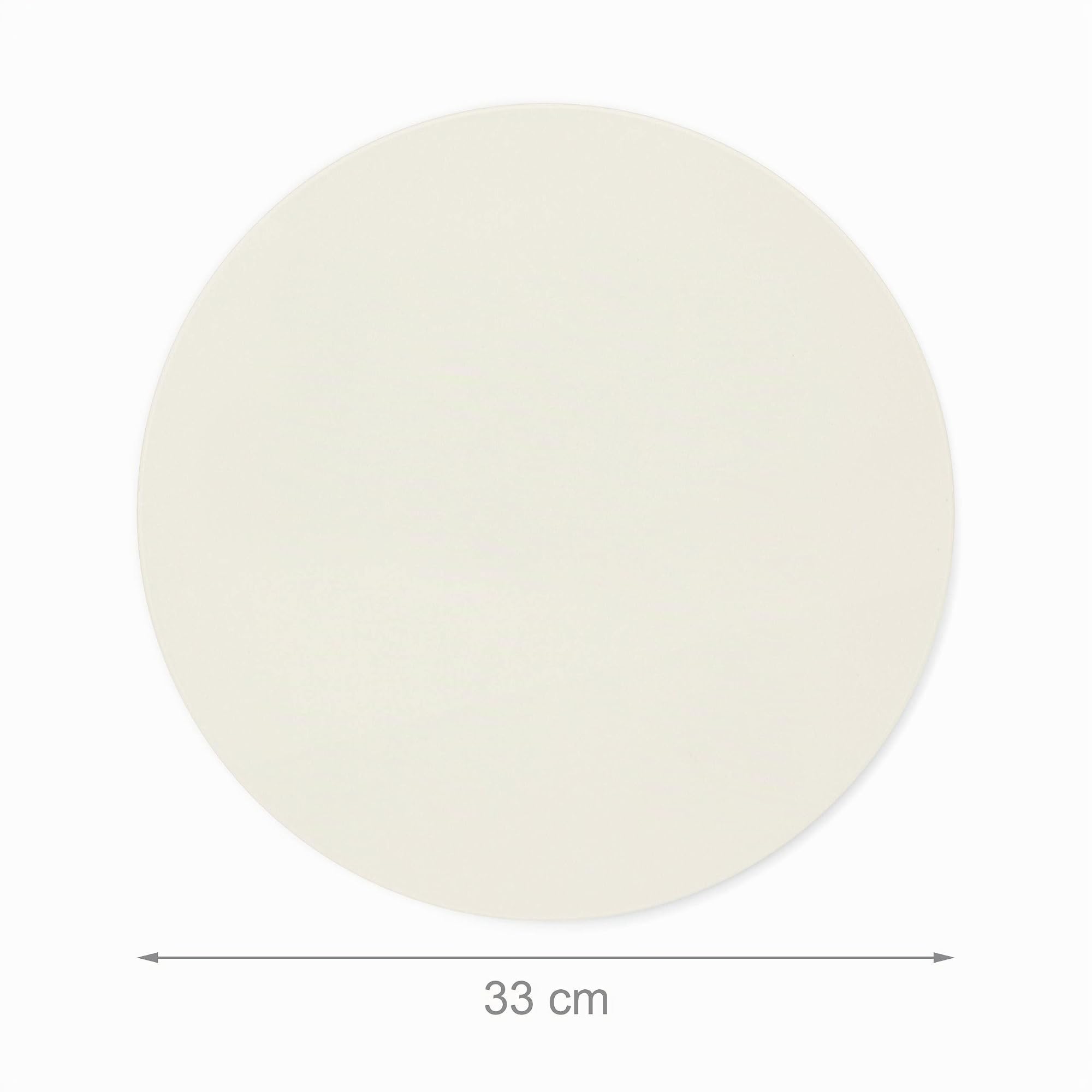 Relaxdays Pierre à pizza pour cuisson Pierre Rond, diamètre : 33 cm, 1 cm d'épaisseur, cuisson en pierre de Cordiérite pour croustillantes Pizzas, pains et plus, dans le four et grill, beige